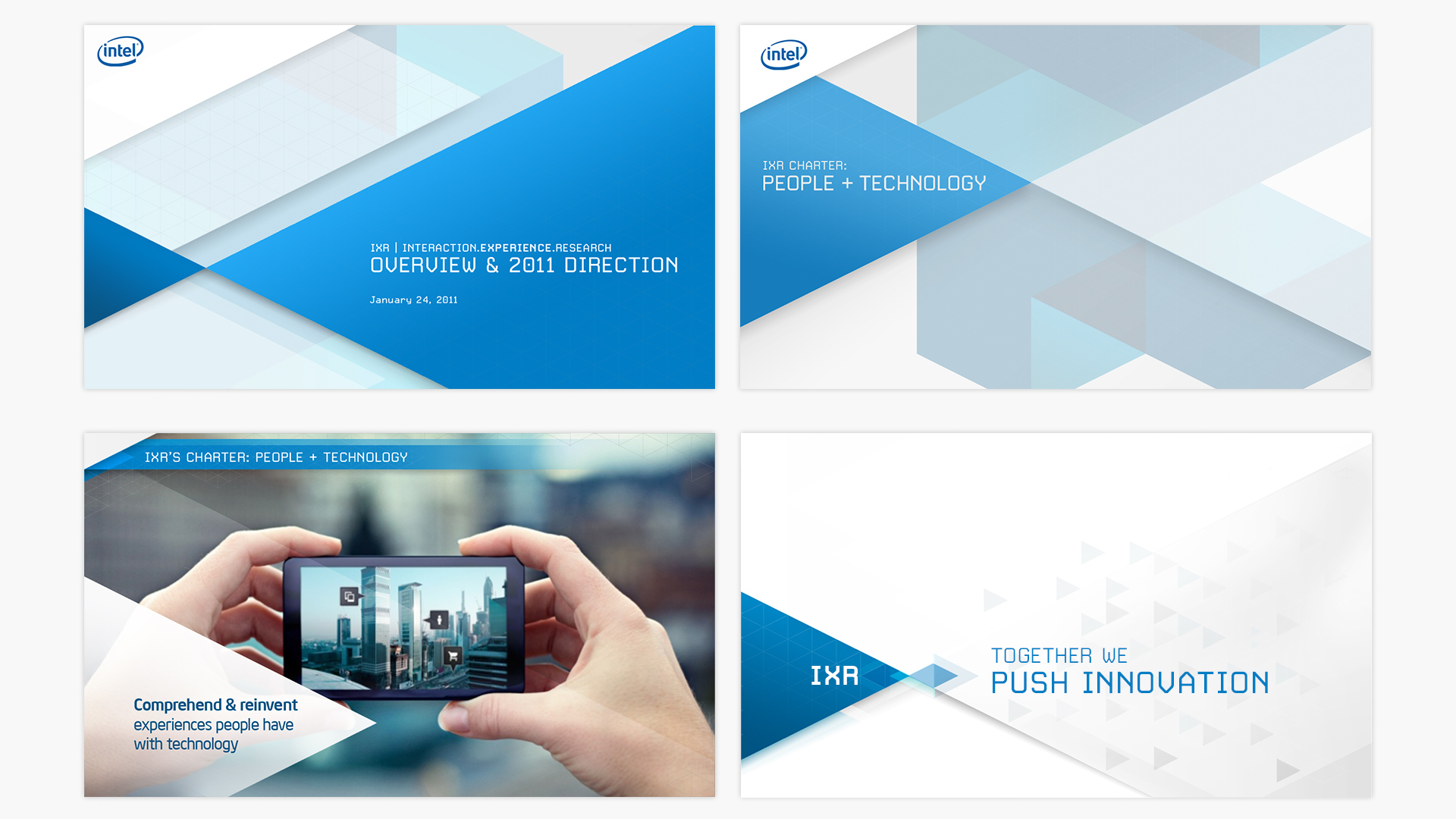 Powerpoint template design for Intel's IXR group made by Incubate Design