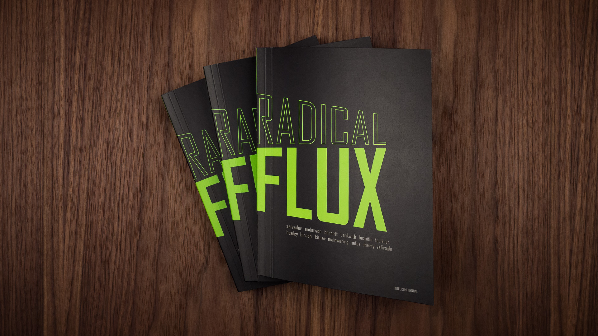 Cover design from Intel's Radical Flux book design created by Incubate Design