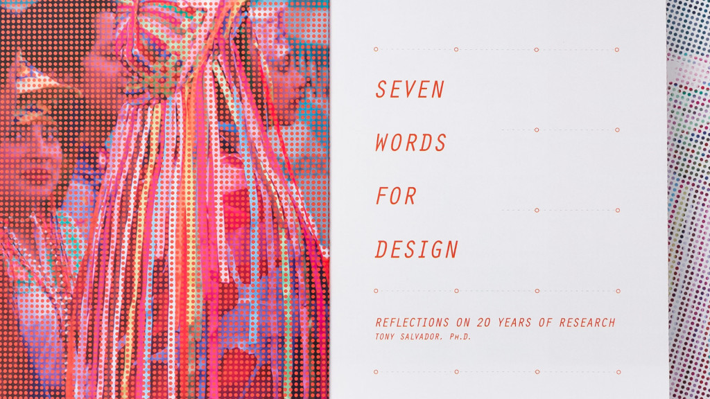 Inside front cover spread design for Seven Words For Design