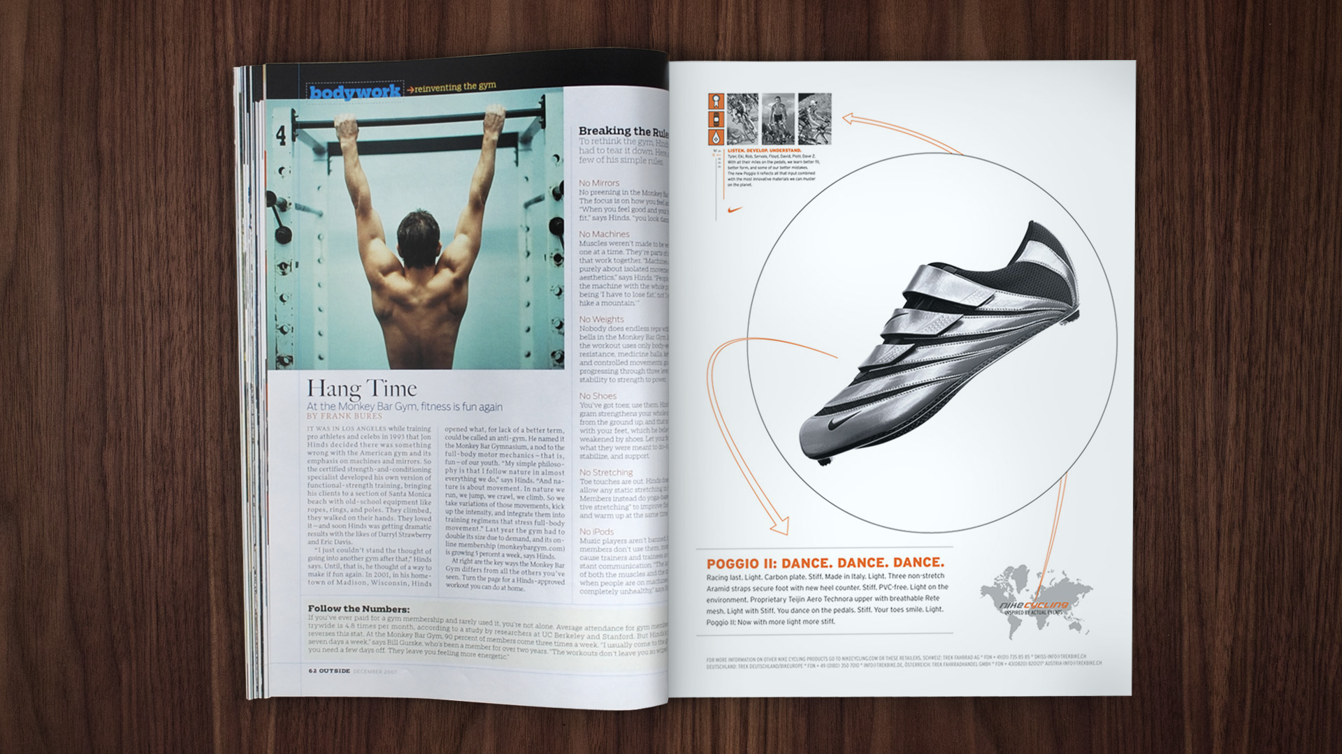 Single page magazine ad for Nike Cycling created by Incubate Design
