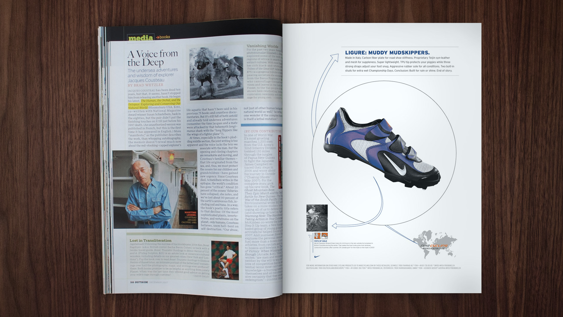 Single page magazine ad for Nike Cycling created by Incubate Design