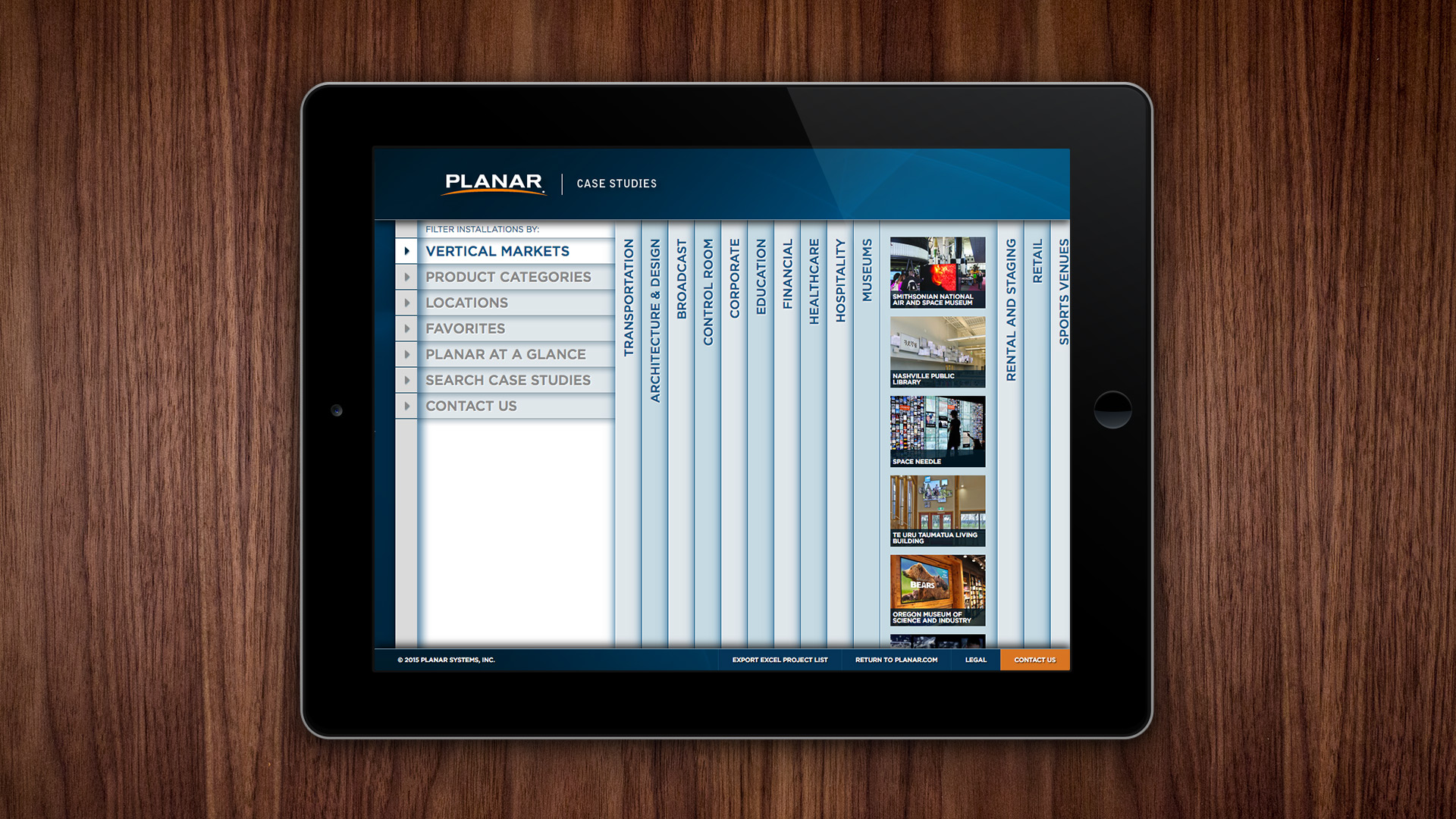 Planar Case Studies webpage on mobile device
