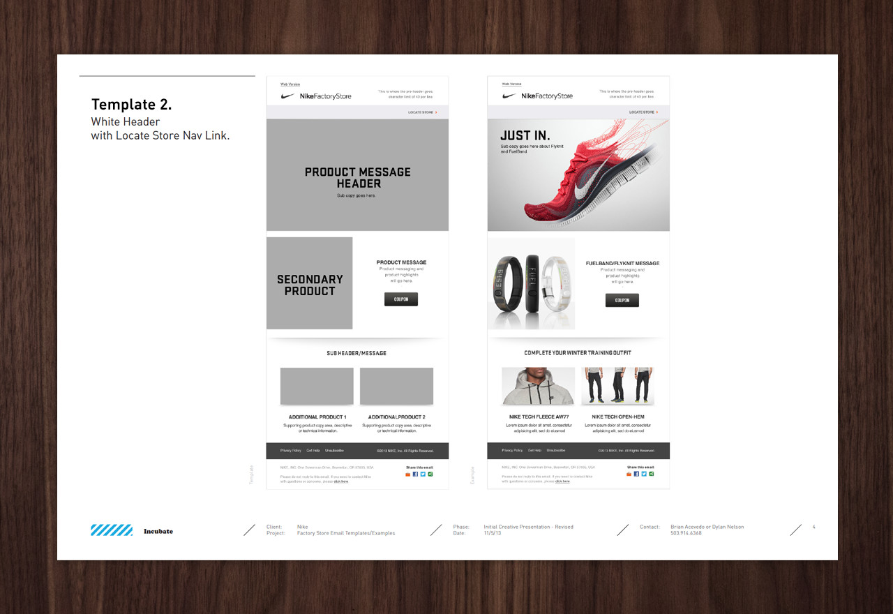 Nike Factory Store Email Standards template