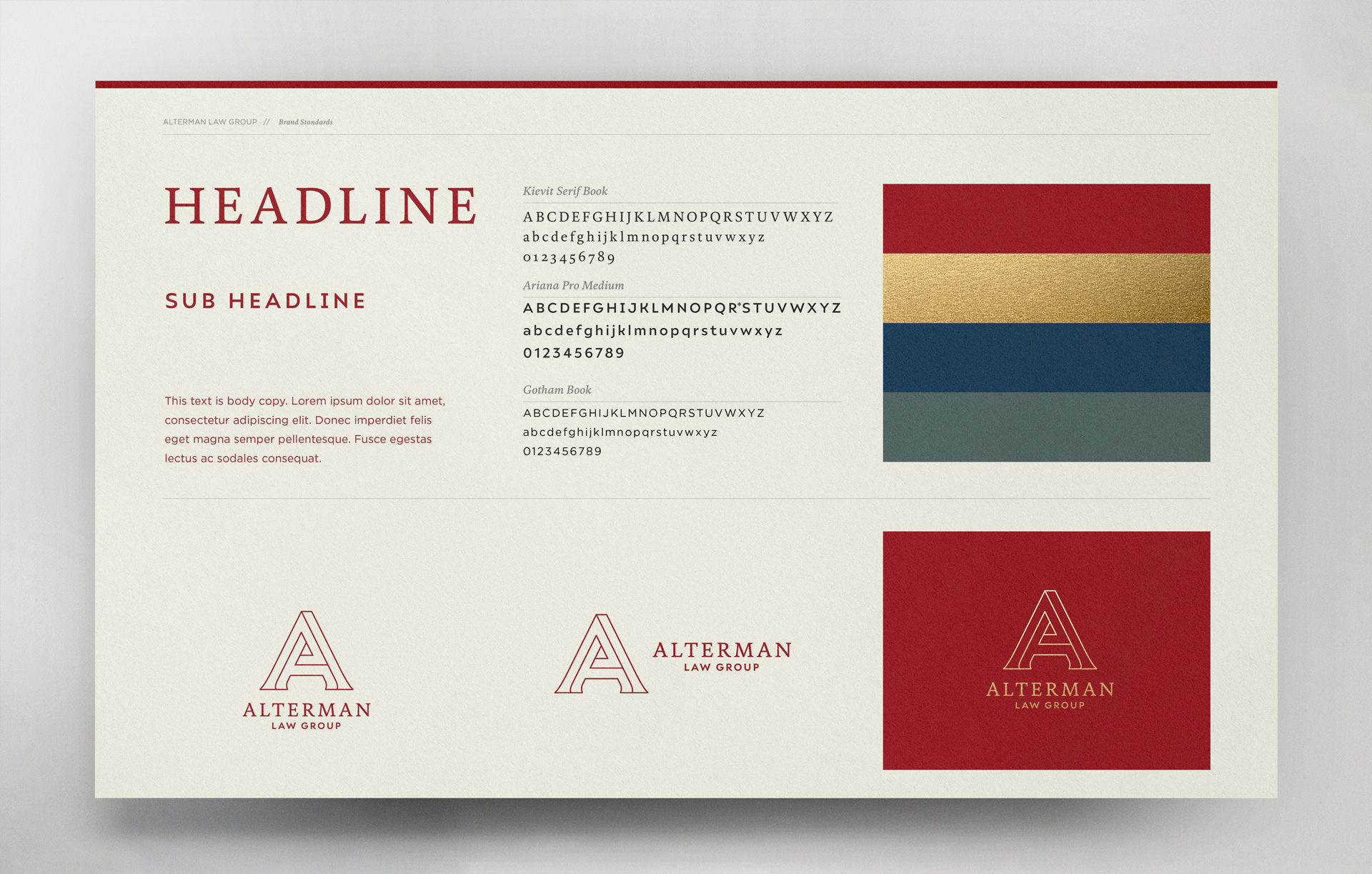 Alterman Law Logo branding created by Incubate Design