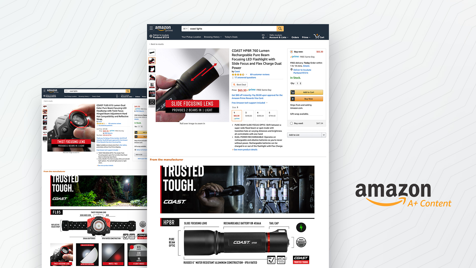 Coast Products design for Amazon A+ Content on Amazon.com
