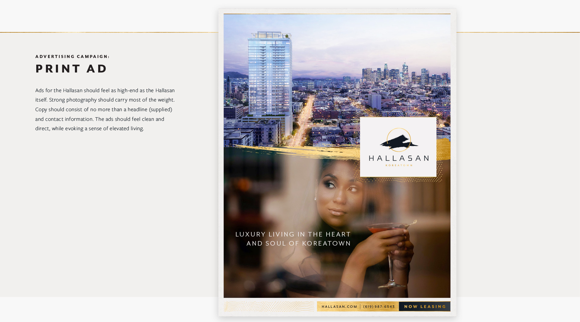Print ad concept created for Hallasan Luxury Apartments brand
