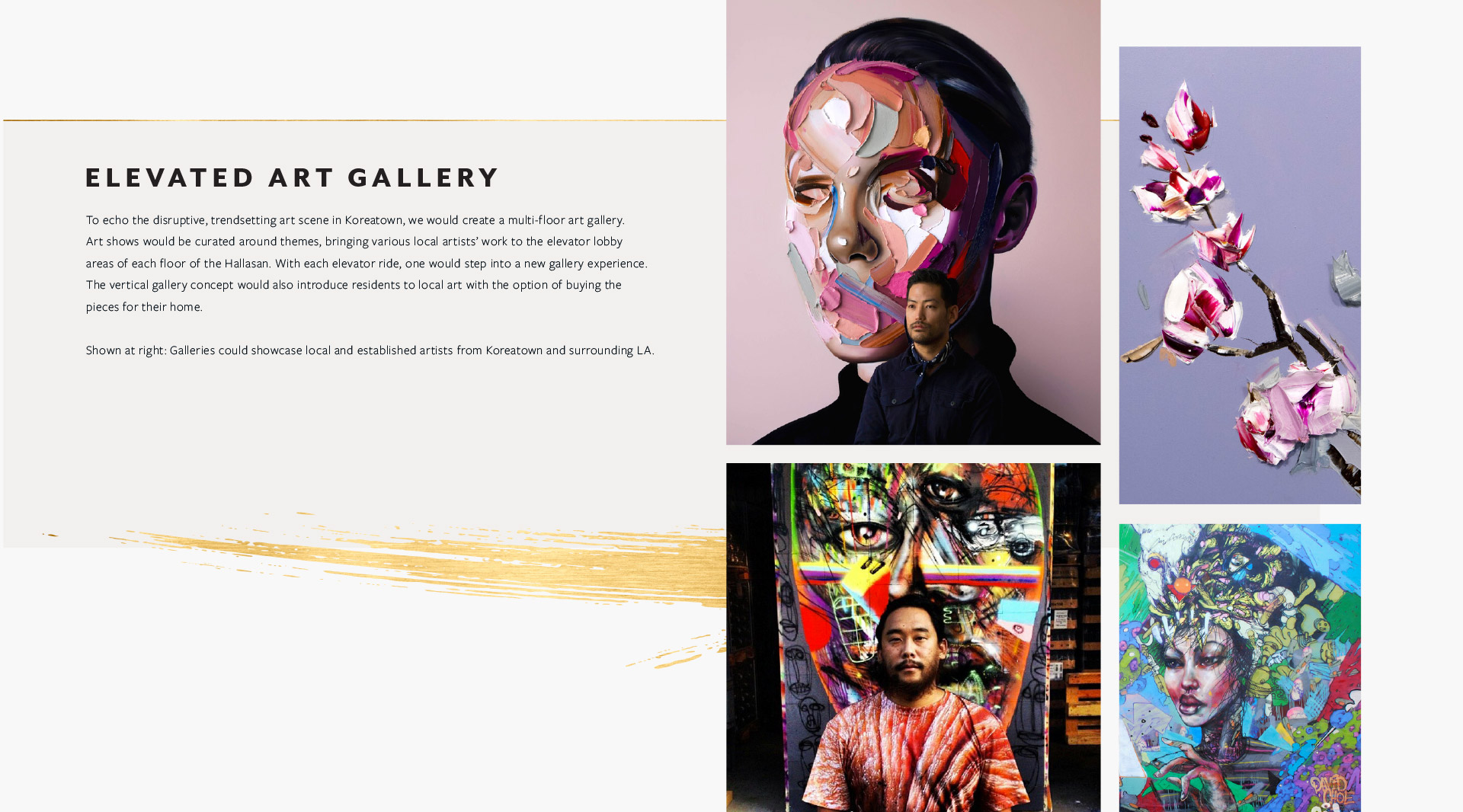 Art gallery concept created for Hallasan Luxury Apartments brand