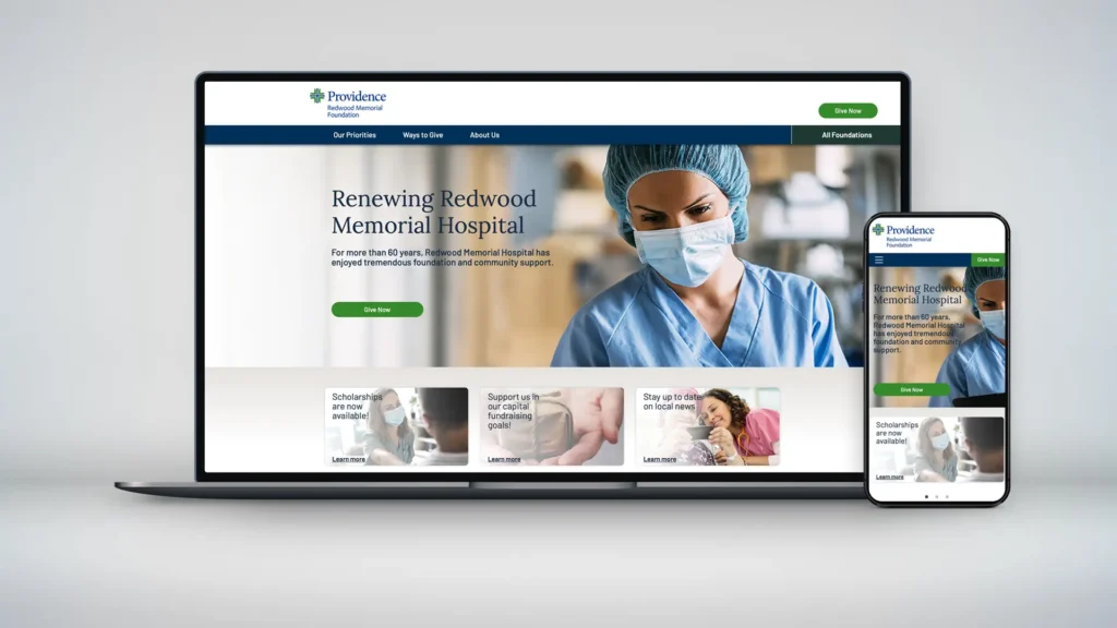 Providence Health website created by Incubate Design
