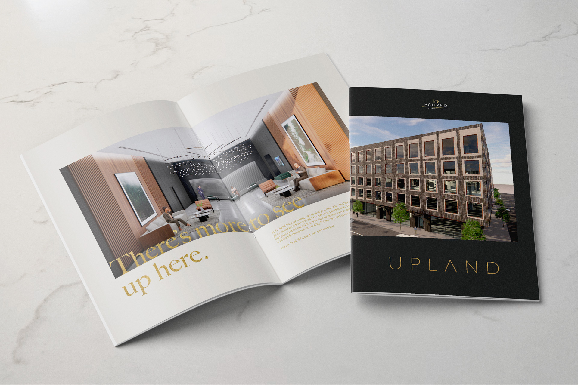 Upland Brand Book Logo folder mockup created by Incubate Design for Holland Residential