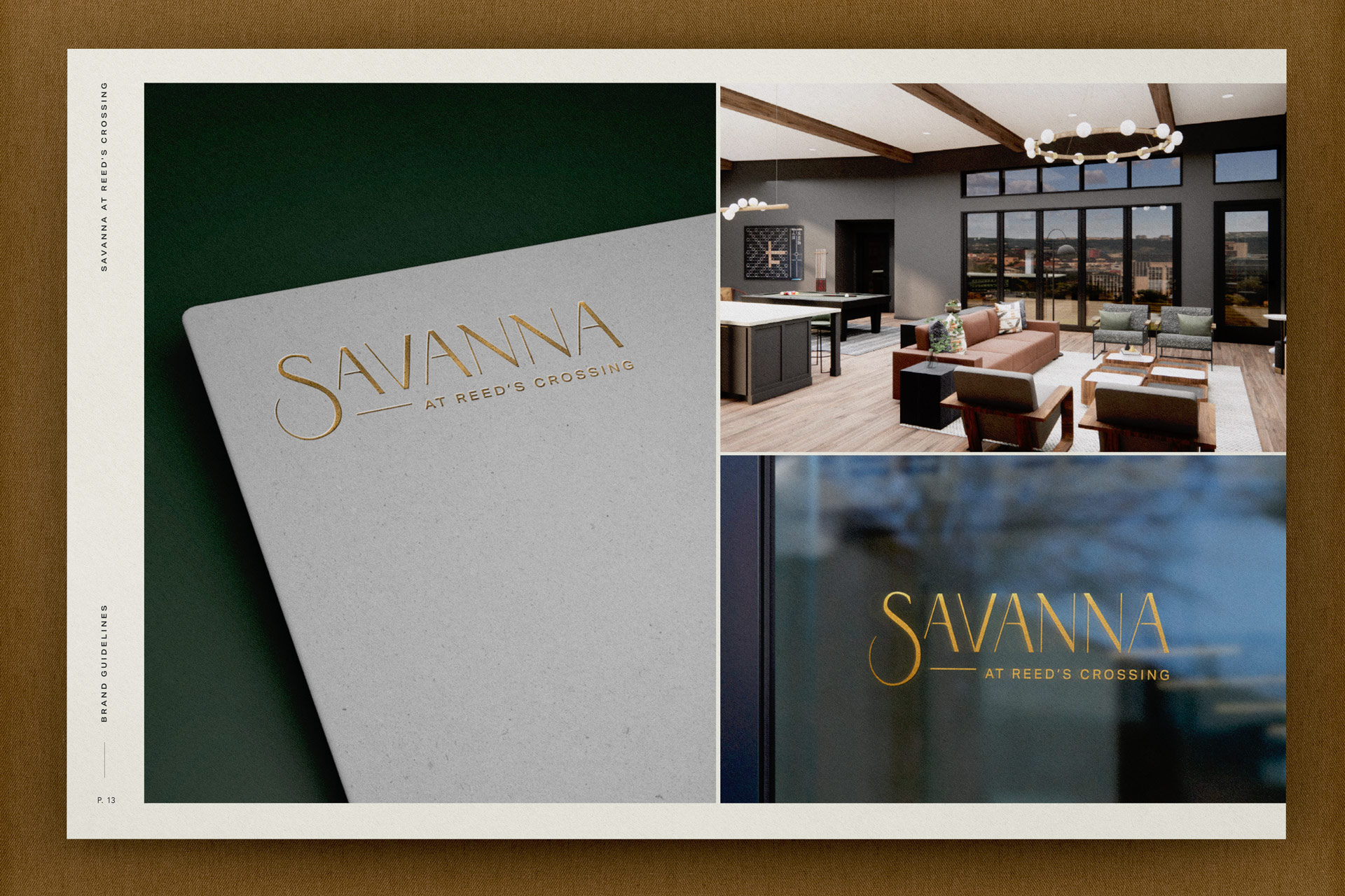 Savanna at Reed's Crossing mockup of branded window and folder created by incubate design