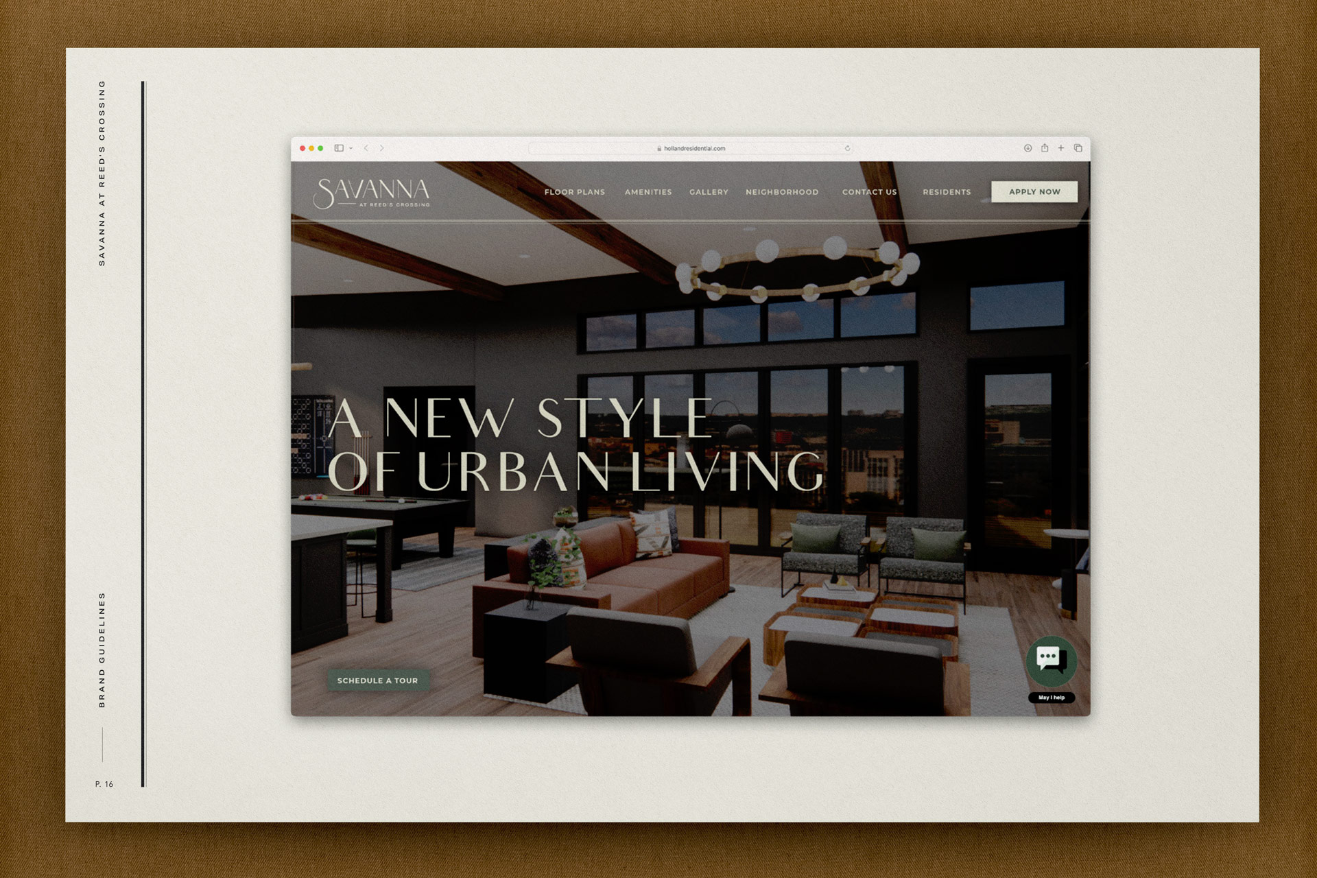 Savanna at Reed's Crossing showing a example of a website layout
